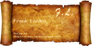 Frenk Lóránt névjegykártya