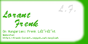 lorant frenk business card